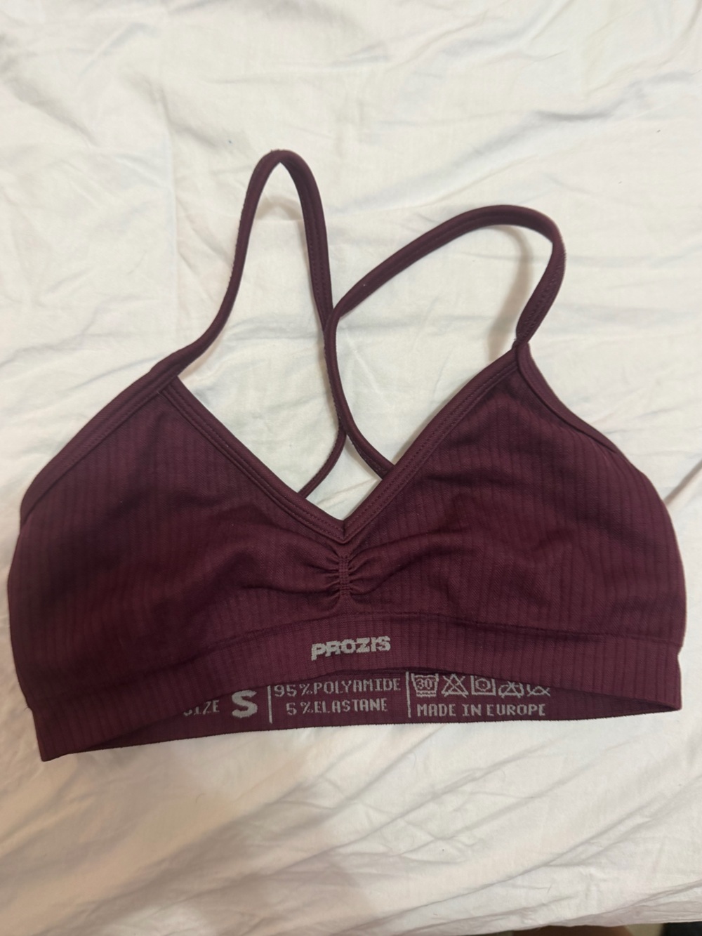 NWOT Prozis Women's Ribbed Burgundy Sports Bra - S
